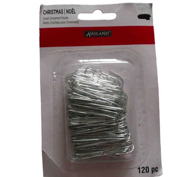 Ashland Christmas Tree Small Ornament Hooks (120 PC) Silver - Picture 1 of 2
